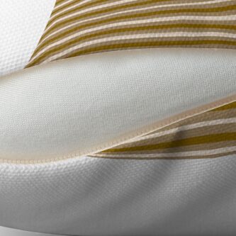 Alternate view of Dinner Stripes - Yellow Orange Throw Pillow