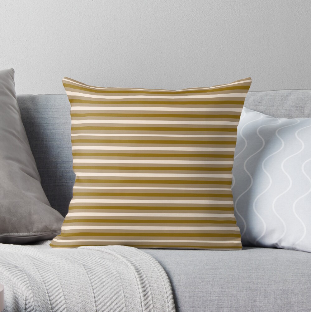 Dinner Stripes - Yellow Orange Throw Pillow