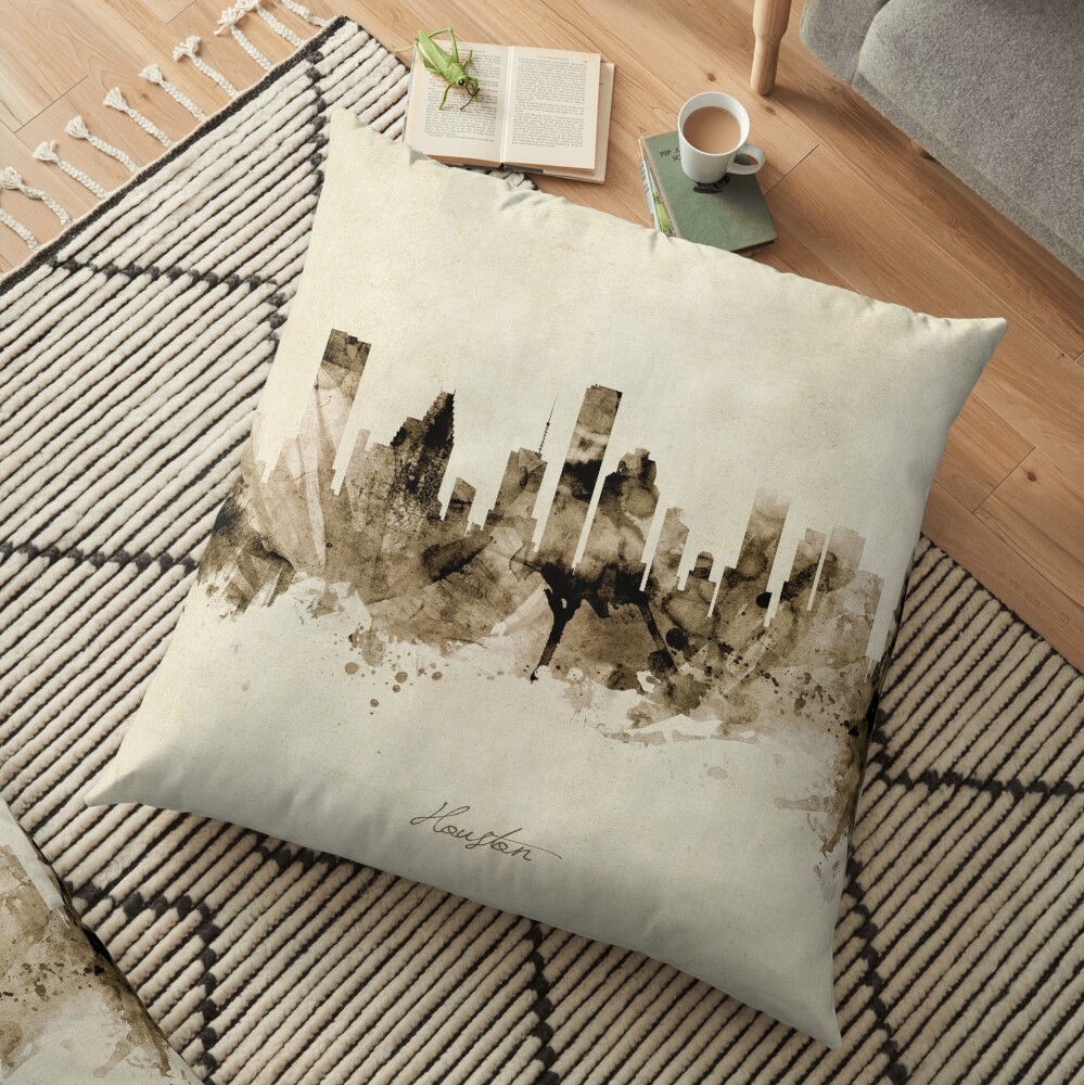 Houston Texas Skyline Floor Pillow
