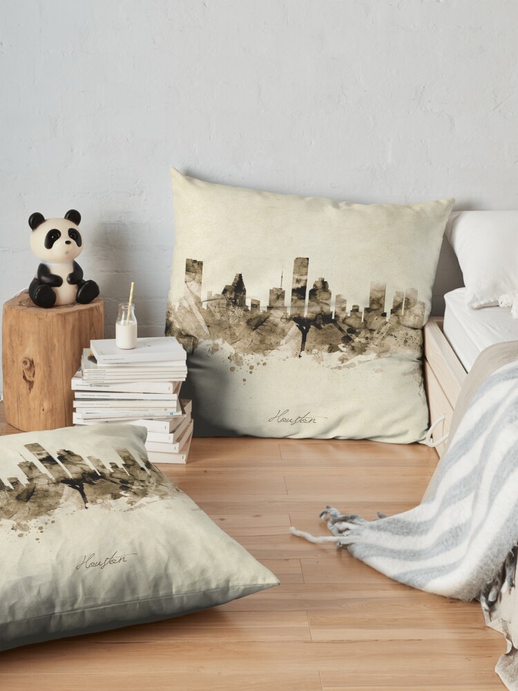 Alternate view of Houston Texas Skyline Floor Pillow