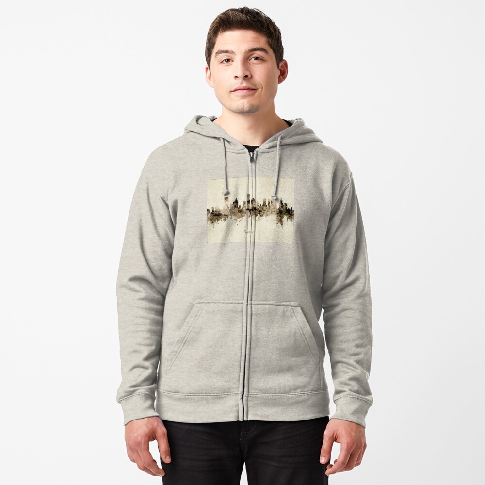 Houston Texas Skyline Zipped Hoodie