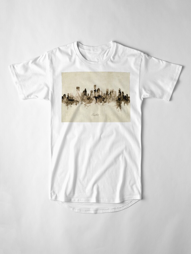 Alternate view of Houston Texas Skyline Long T-Shirt