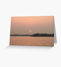 Pink Sunset in New York City Greeting Card