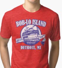 Boblo Island, Detroit MI (vintage distressed look) Tri-blend T-Shirt