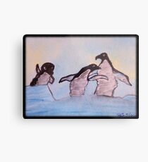 Penguins' Dancing On Ice Metal Print