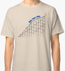 I'm On a Roller Coaster That Only Goes Up (Blue Cars) Classic T-Shirt