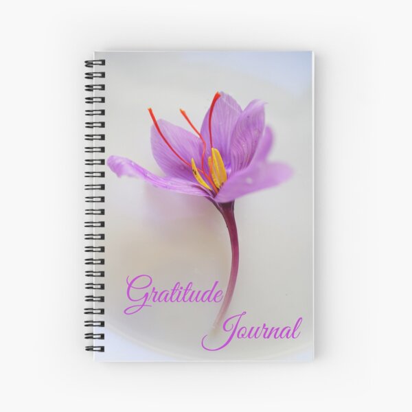 Gratitude Journal - Lavender Saffron Flower Spiral Notebook