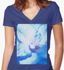 Skyflower macro Women's Fitted V-Neck T-Shirt