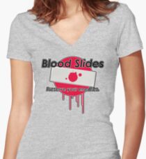 Blood Slides Women's Fitted V-Neck T-Shirt