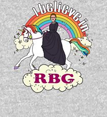 Rainbow I Believe In RBG Ruth Riding Unicorn Kids Pullover Hoodie