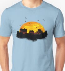 Cool Sunset - City Skyline - Cute Birds Unisex T-Shirt