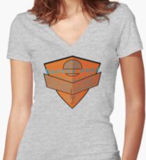usa new york tshirt by rogers bros co Women's Fitted V-Neck T-Shirt