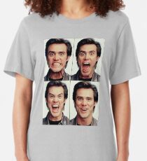 Jim Carrey faces in color Slim Fit T-Shirt