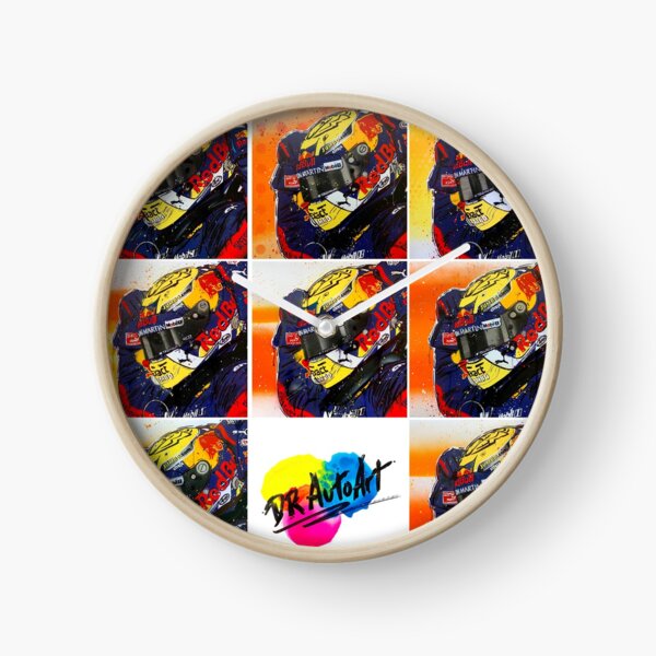 Max Verstappen F1 graffiti painting collage by DRAutoArt Clock