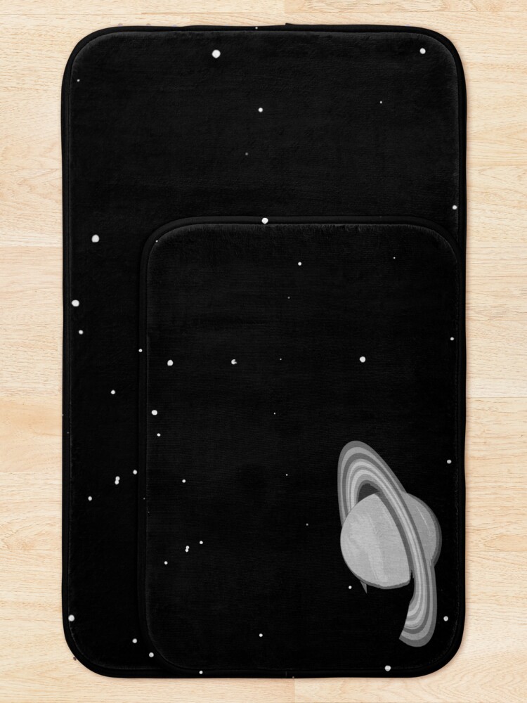 Alternate view of Black and White Saturn Bath Mat