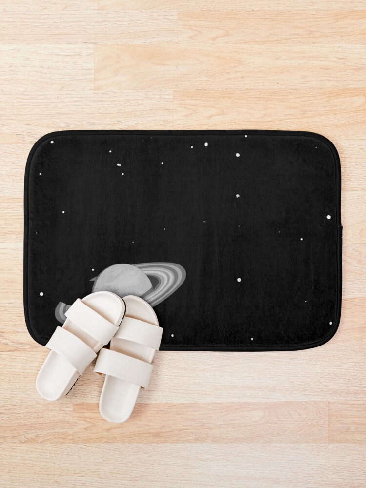 Alternate view of Black and White Saturn Bath Mat