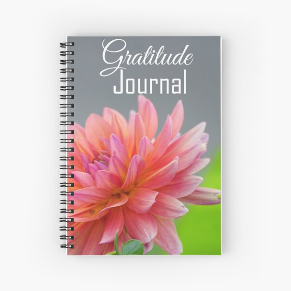 Gratitude Journal - Peach color dahlia flower Spiral Notebook