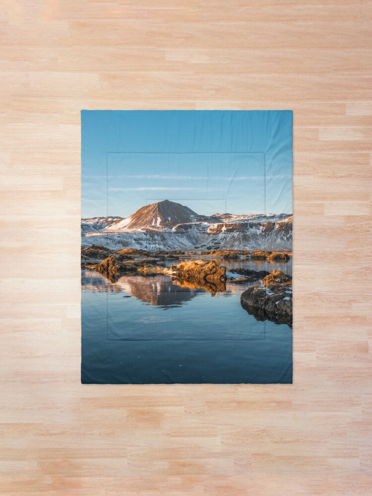 Alternate view of Winter landscape in Iceland II Comforter