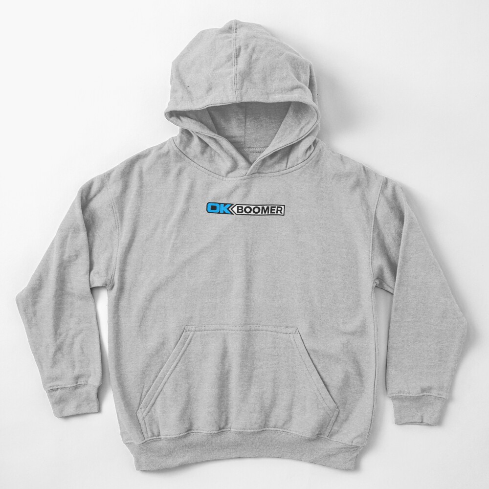 OK BOOMER (Blue) Kids Pullover Hoodie