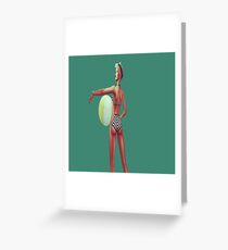 Retro beach babe Greeting Card