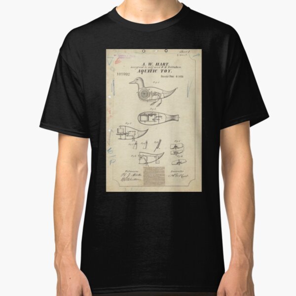 Vintage Duck Toy Patent Drawing Classic T-Shirt