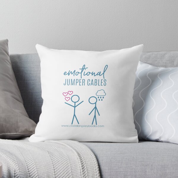 Emotional Jumper Cables Throw Pillow