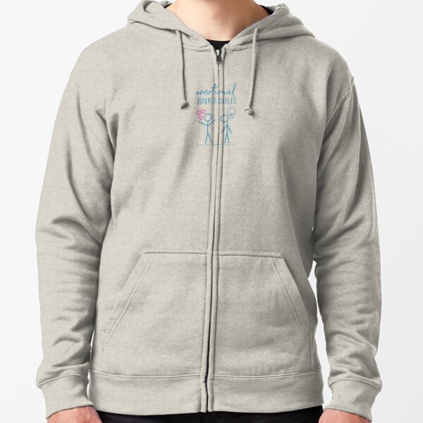 Emotional Jumper Cables Zipped Hoodie