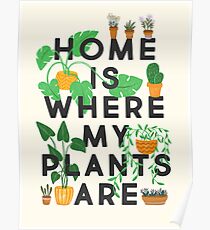 Zuhause ist, wo meine Pflanzen sind Poster