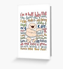 Im a buff baby sticker Greeting Card