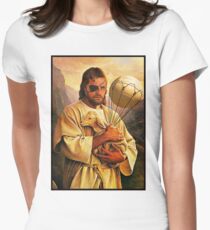 Venom Jesus Snake - parody Women's Fitted T-Shirt