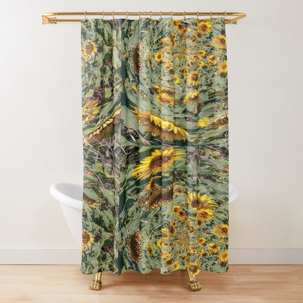 sunflowers vortex Shower Curtain