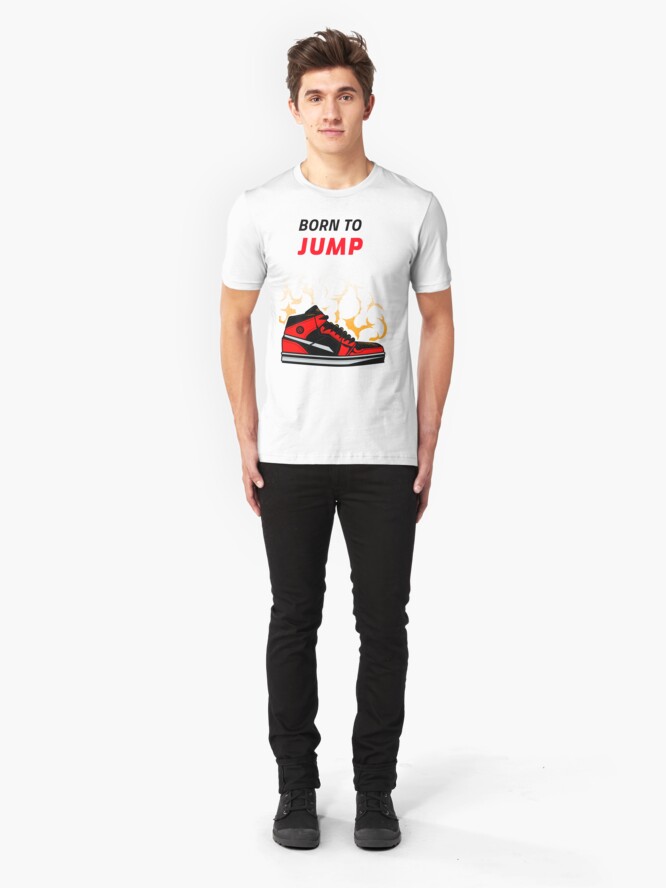 Alternate view of Born to Jump, basketball tee Slim Fit T-Shirt