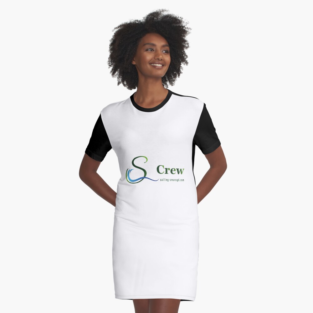 Smaragd-Crew T-Shirt Kleid