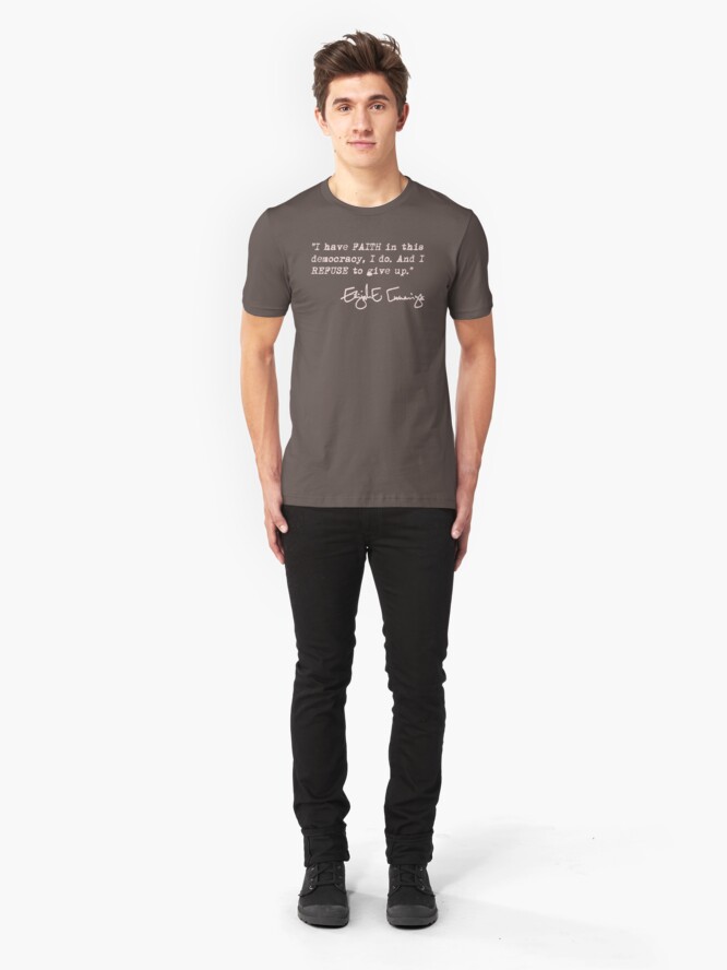 Alternate view of I have faith in this democracy... Elijah Cummings (dusty pink) Slim Fit T-Shirt