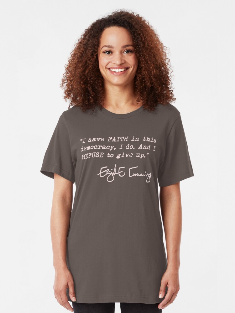 Alternate view of I have faith in this democracy... Elijah Cummings (dusty pink) Slim Fit T-Shirt