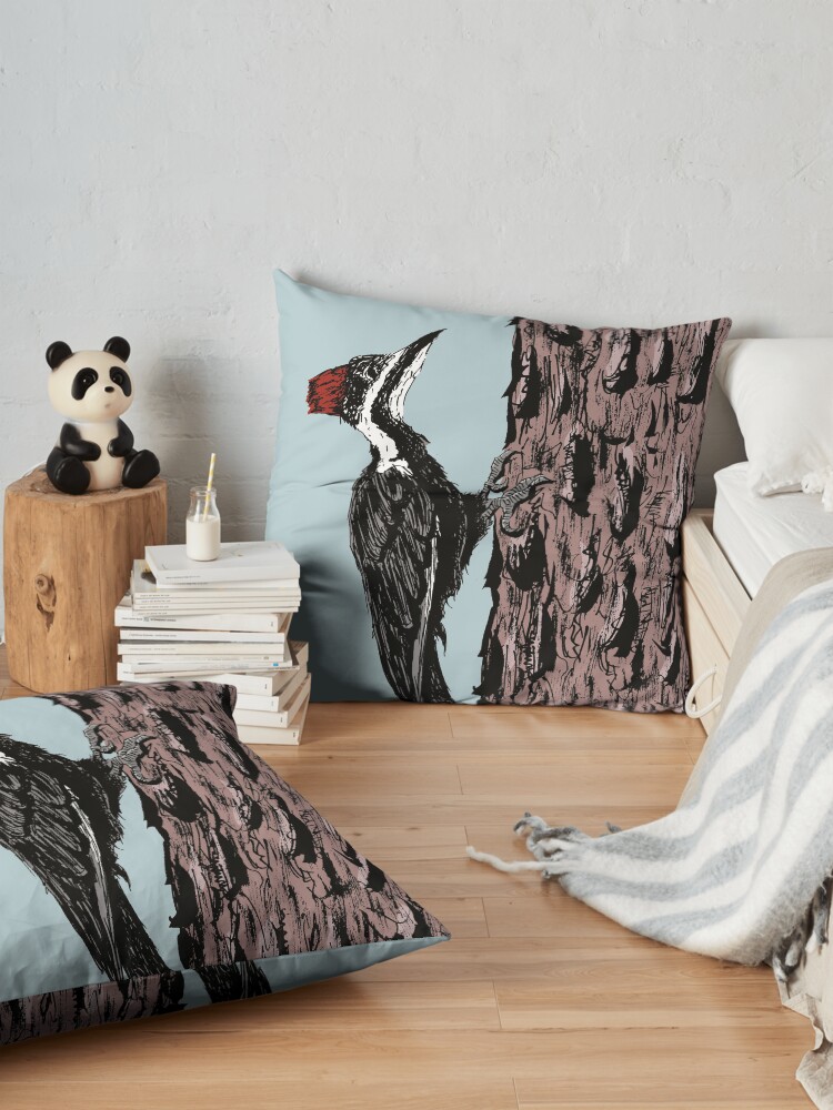 Alternate view of Pileated Woodpecker on a Jeffrey Pine Tree Floor Pillow