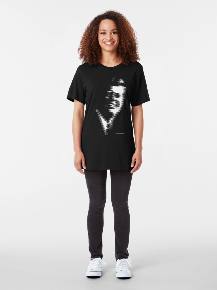 Alternate view of JFK Ghost TV Signal Slim Fit T-Shirt