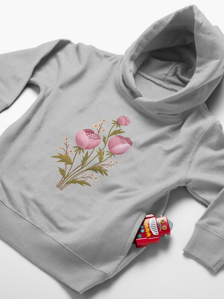 Alternate view of Blooms in the dark Toddler Pullover Hoodie
