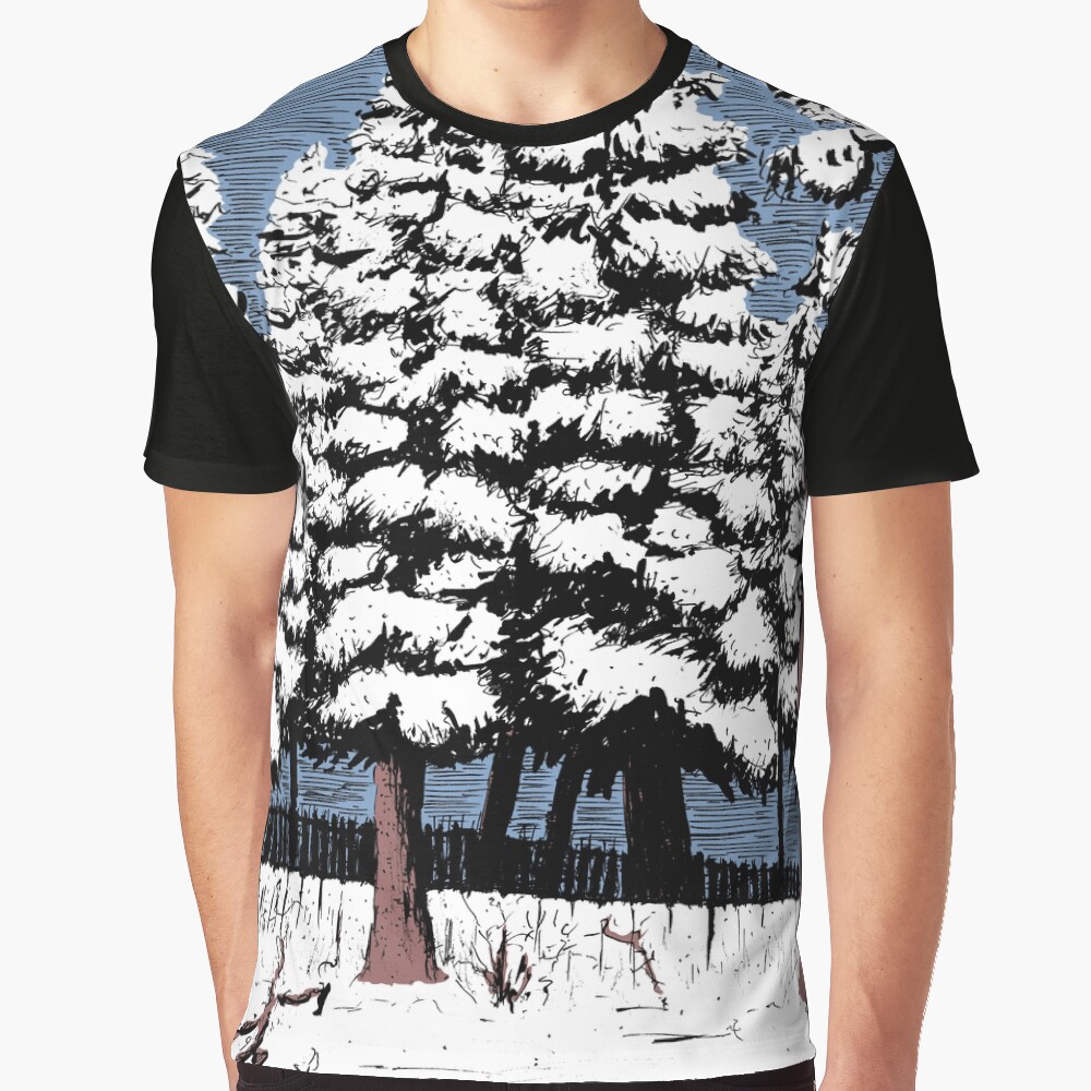 Backyard Snowfall Graphic T-Shirt
