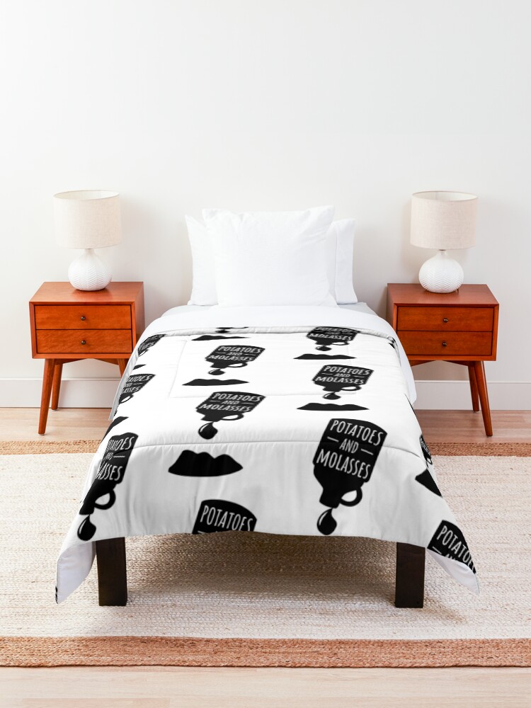 Alternate view of Potatoes and Molasses Black Silhouette Comforter