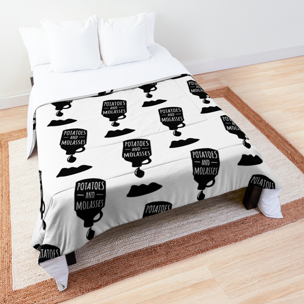 Potatoes and Molasses Black Silhouette Comforter