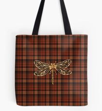 Dragonfly In Amber Inspired Plaid w. Dragonfly Tote Bag