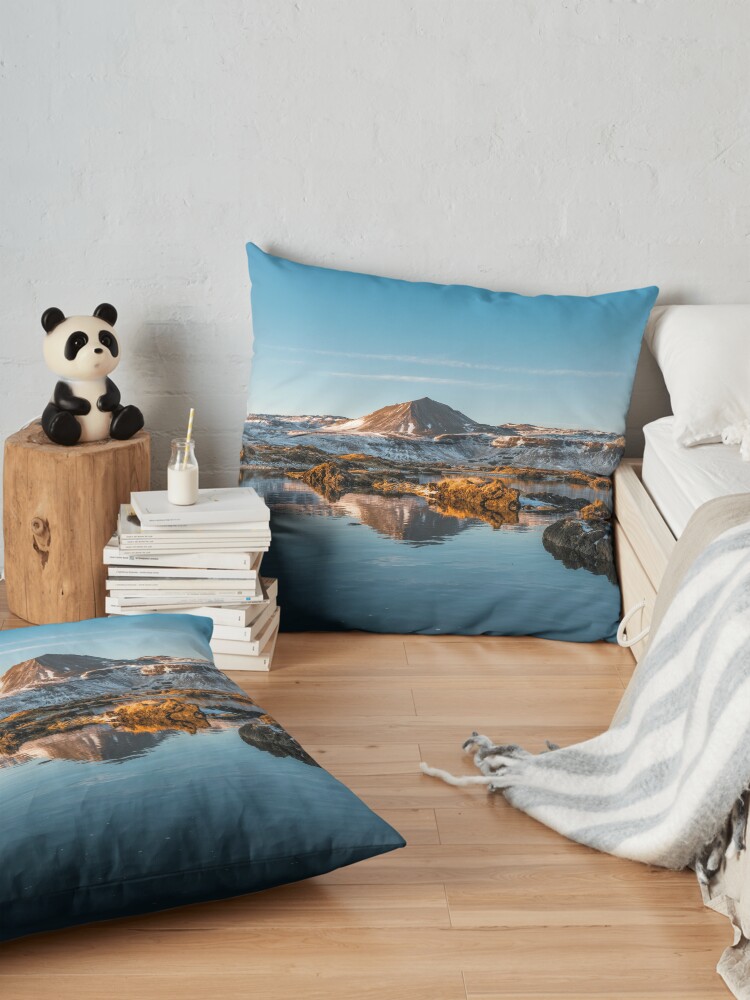 Alternate view of Winter landscape in Iceland II Floor Pillow