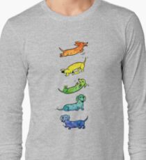 Camiseta de manga larga Dachshunds Acuarela