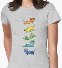 Watercolor Dachshunds Women's Fitted T-Shirt
