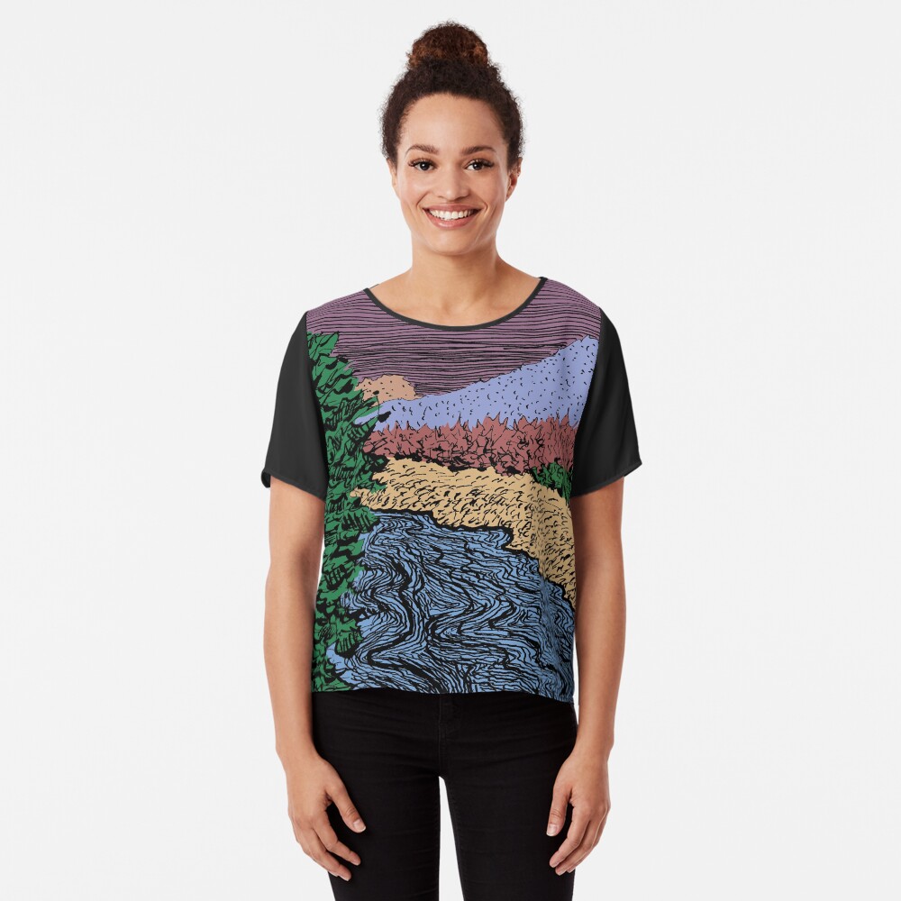 Upper Truckee River Chiffon Top