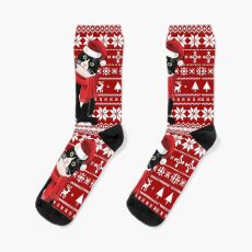 Meowy Ugly Christmas - Cat Lover Gifts Socks