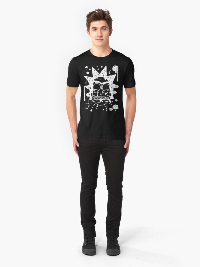 Alternate view of Dripping spit Rick Sanchez White Slim Fit T-Shirt