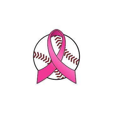 Baseball Pink Ribbon Breast Cancer Sticker for Sale by daynamichelle