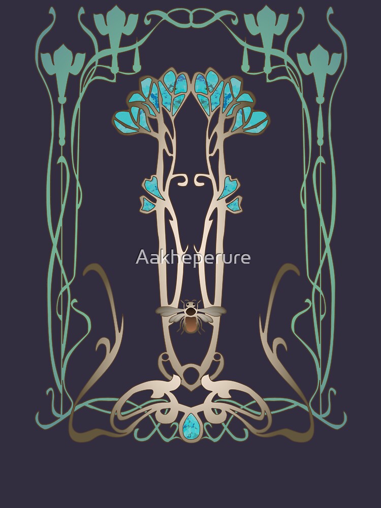 Art Nouveau Garden with Bee by Aakheperure